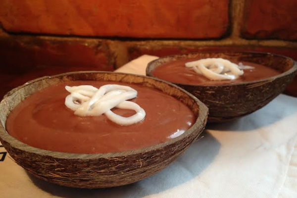 Raw čokoládový puding z mladého kokosu